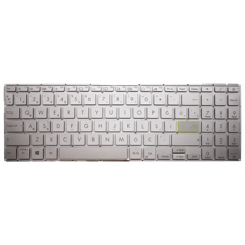 Asus 0KNB0-5127TU00 Klavye Işıklı (Gümüş TR)