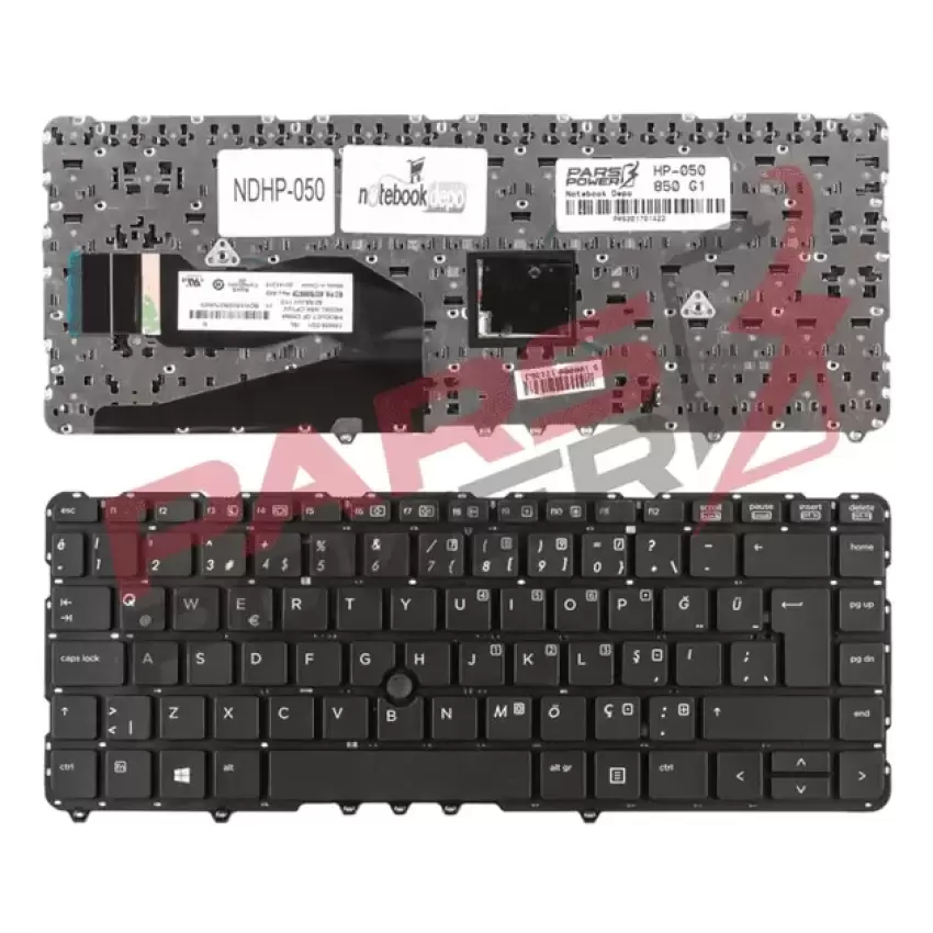 Hp Elitebook 755 G2, 850 G1, 850 G2 Notebook Klavye (Siyah TR)