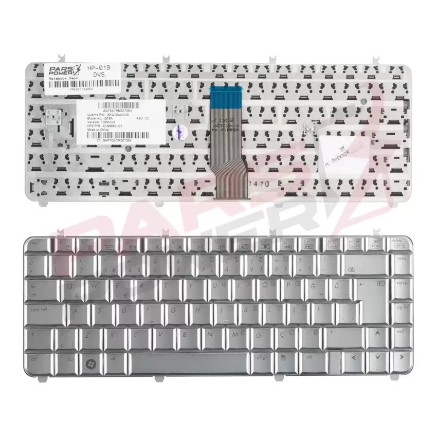 Hp Pavilion dv5-1220et, dv5-1225et Notebook Klavye (Gümüş TR)