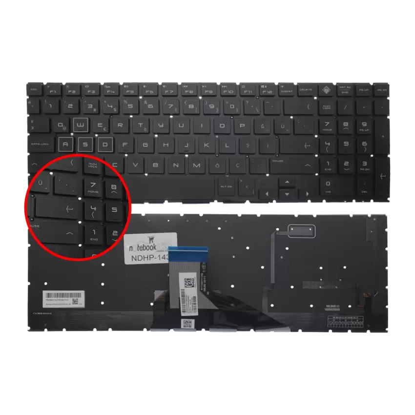 Hp Omen 15-dc0087, 15-dc0091 Klavye Işıklı (Siyah TR)