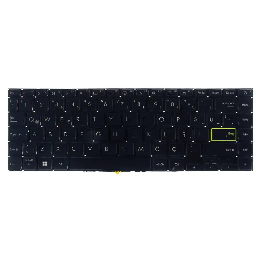 Asus VivoBook 14 X413, X413FF Klavye Işıklı (Siyah TR)