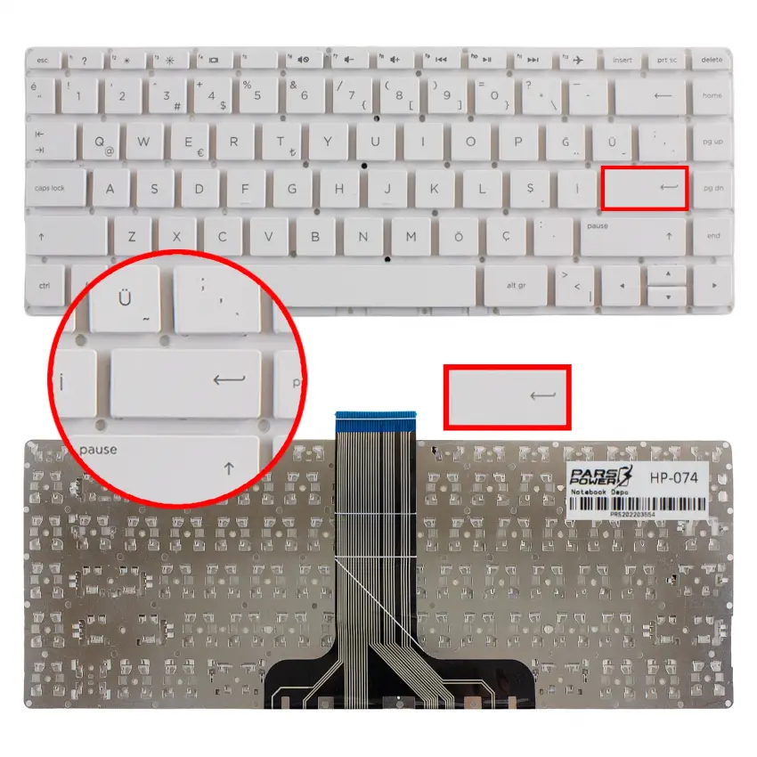 Hp Stream 905570-001, 905570-141 Notebook Klavye (Beyaz TR)