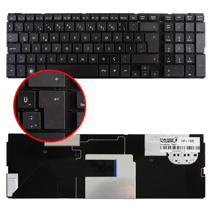 HP MP-09K16TR-4423, NSK-HN0SW Notebook Klavye (Siyah TR)