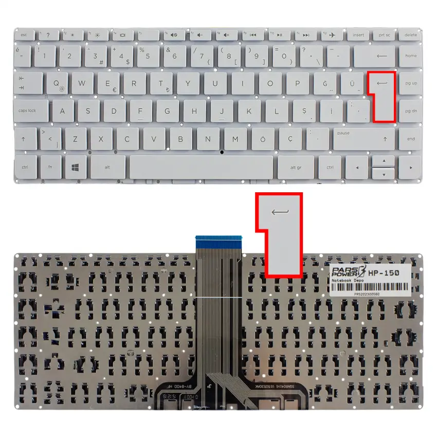 Hp Stream 905570-001, 905570-141 Notebook Klavye (Beyaz TR)