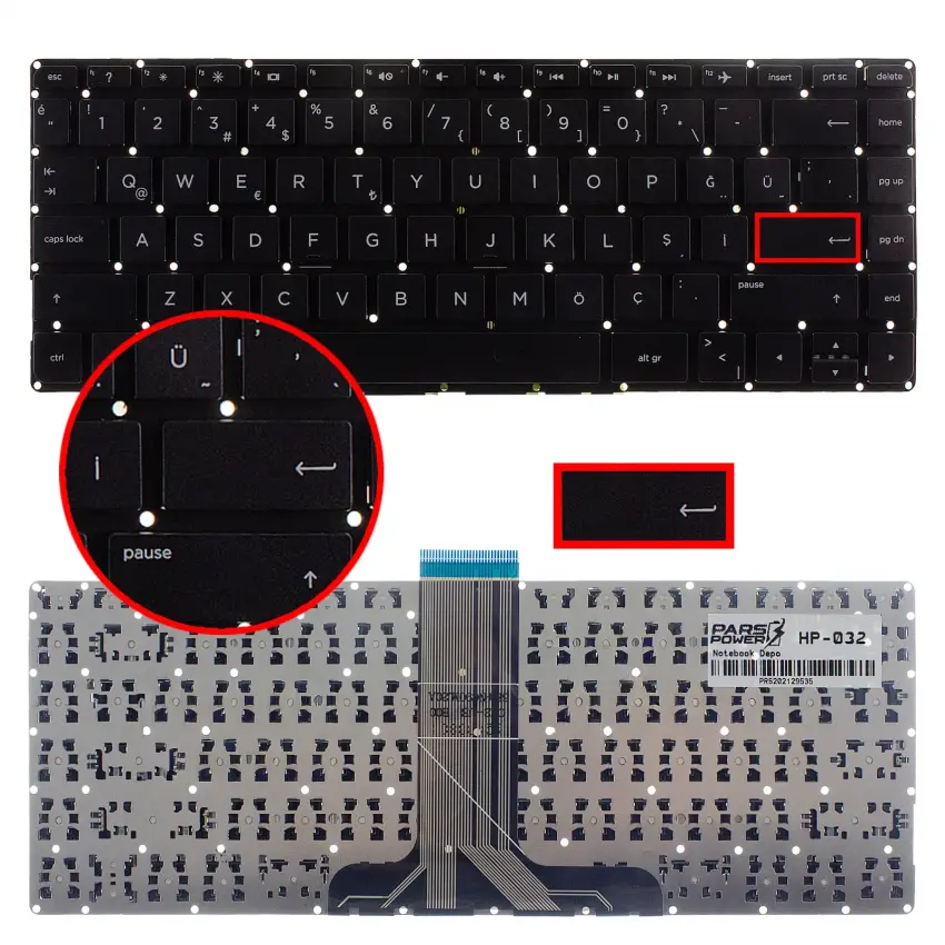 Hp Stream 905570-001, 905570-141 Notebook Klavye (Siyah TR)