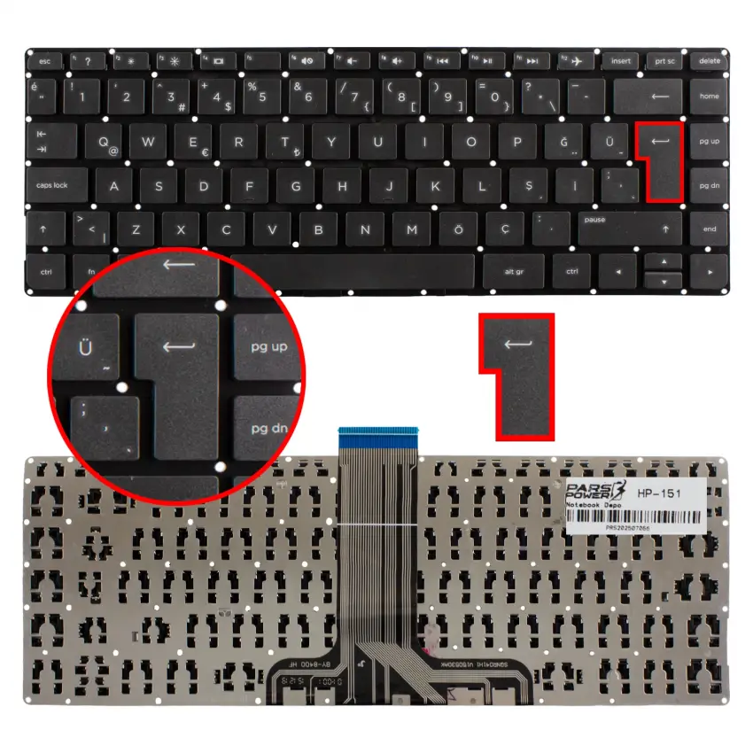 Hp Stream 905570-001, 905570-141 Notebook Klavye (Siyah TR)