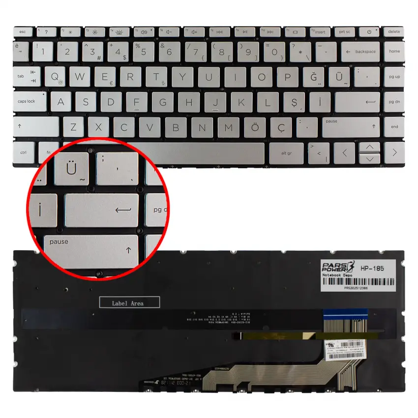 HP Pavilion Plus 14-eh1000nt (849S8EA) Klavye Işıklı (Gümüş TR)