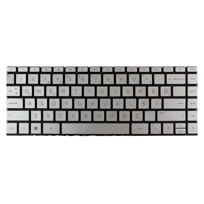 HP Pavilion Aero 13-be Serisi 13-be0xxx Klavye Işıklı (Gümüş TR)