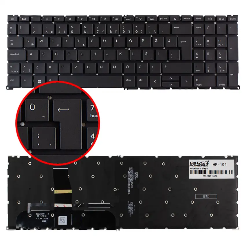 HP Zbook 911100217730 Klavye Işıklı (Siyah TR)