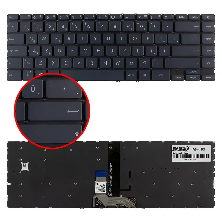 Asus ZenBook UM425QA-EH74 Klavye Işıklı (Siyah TR)