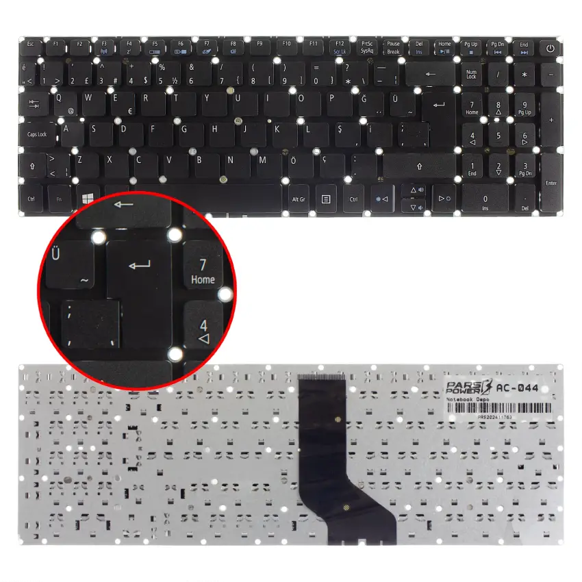 Acer Aspire ES1-523-625G Notebook Klavye (Siyah TR)