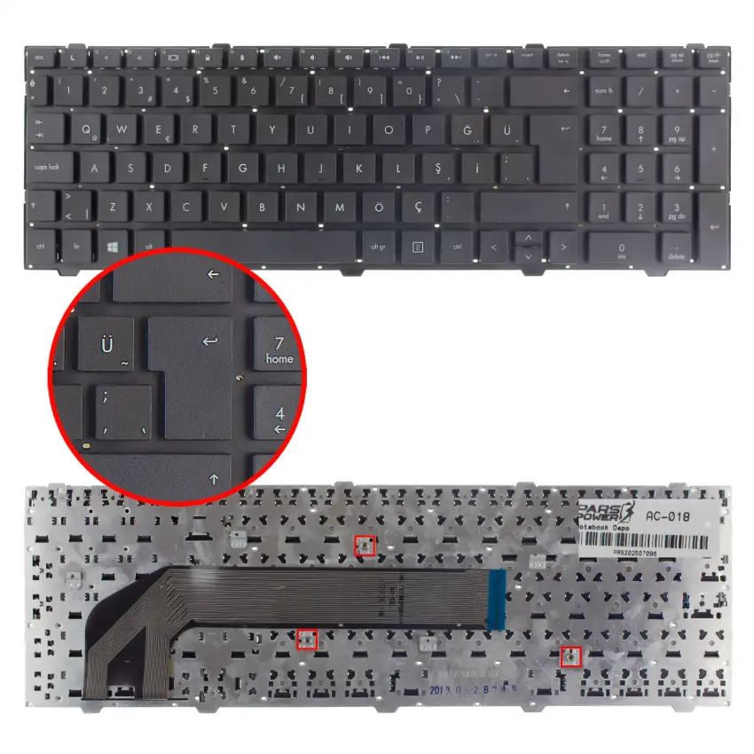 Hp 676504-141, 677045-141, 683491-141 Notebook Klavye (Siyah TR)