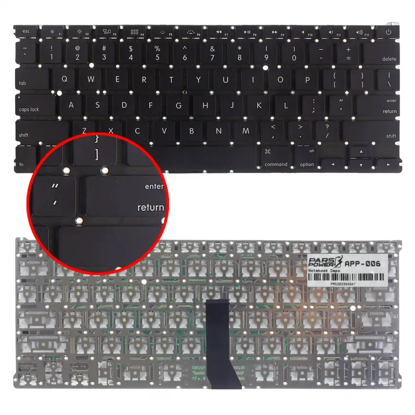 Apple MacBook AIR 13 A1369 Klavye (Siyah İng)