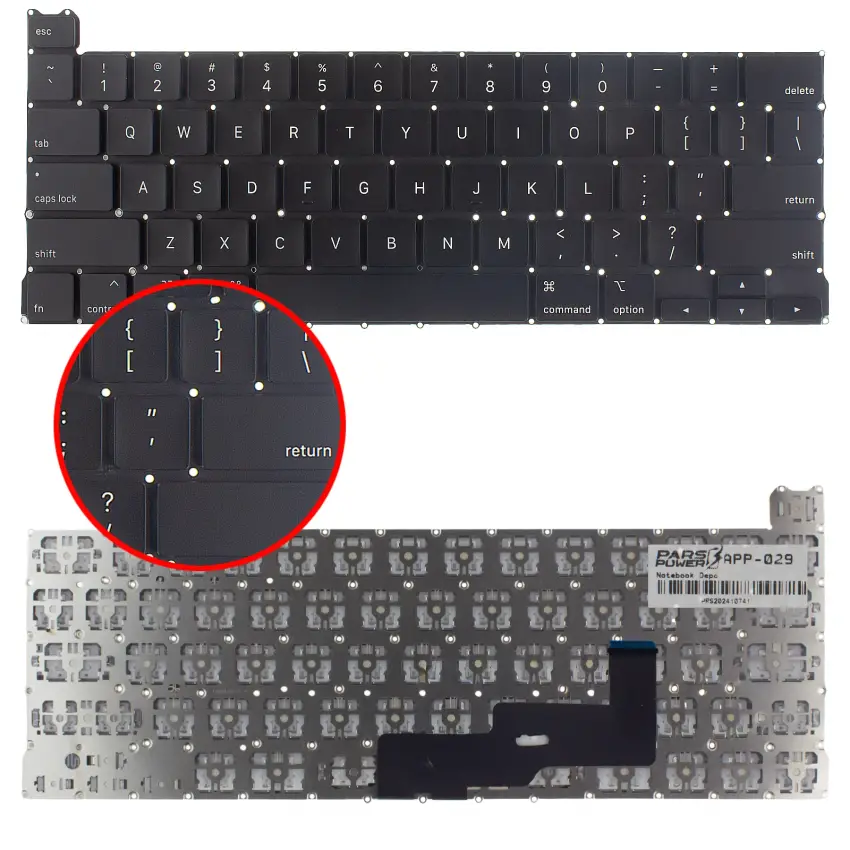 Apple MacBook Pro 13 M2 A2338 Klavye Işıklı (Siyah US)