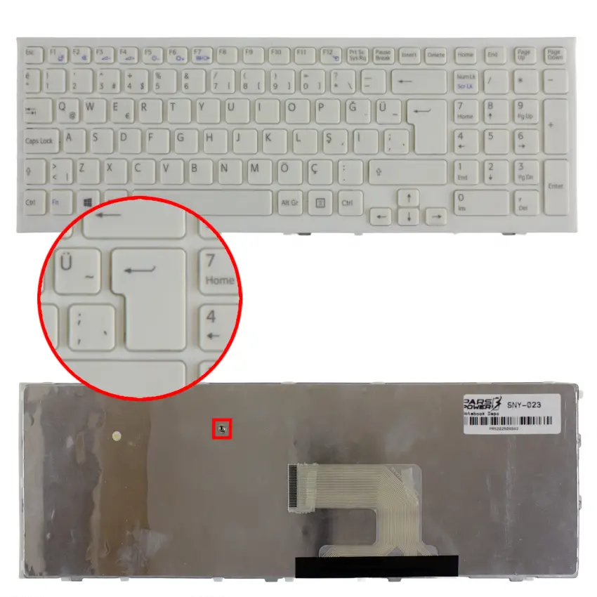 Sony Vaio VPCEH1J1E, VPCEH1J8E, VPCEH1L0E Notebook Klavye (Beyaz TR)