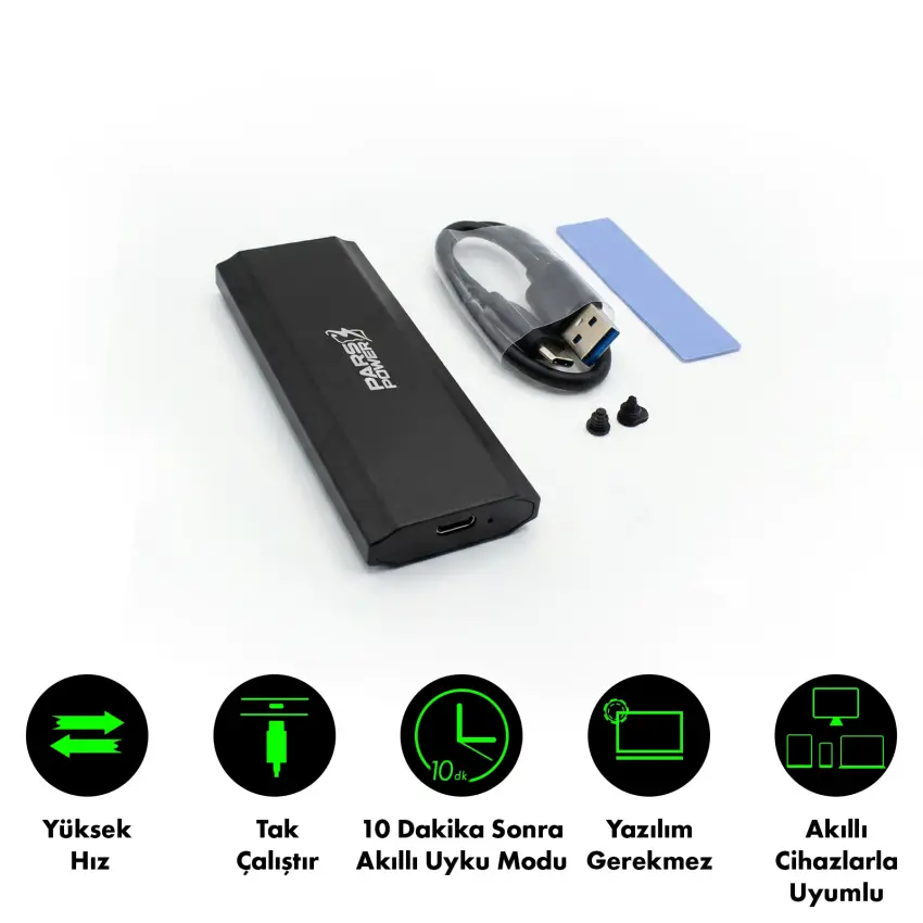 Type-C MSata 3.1 Harici M.2 PCIe NVMe - SSD USB-C External Harddisk Kutusu