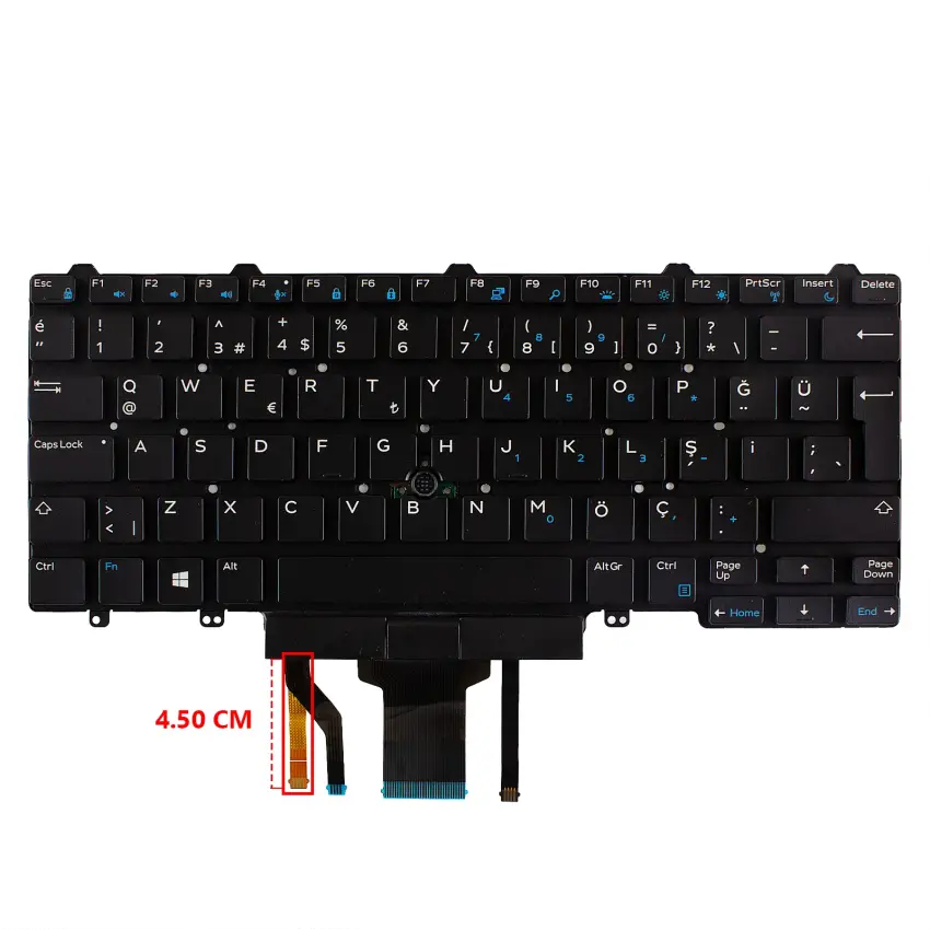 Dell Latitude P73G003, P72G003 Klavye Işıklı (Siyah TR)