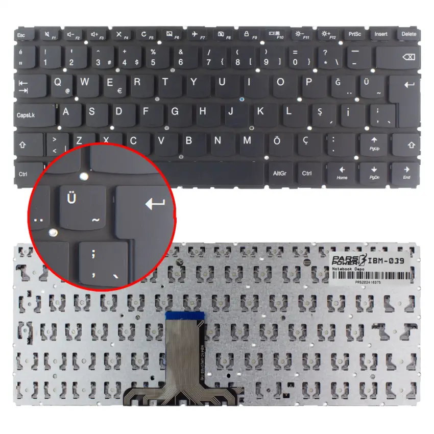 Lenovo Yoga 510-14AST, 80S9, 80VB Notebook Klavye (Siyah TR)