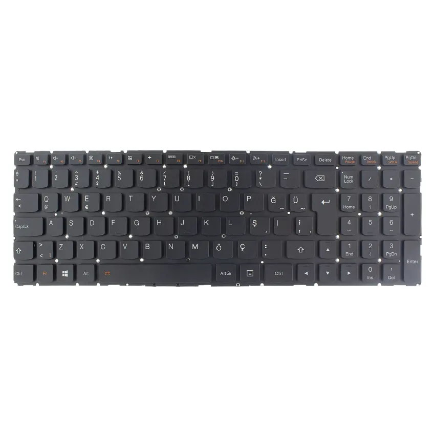 Lenovo Yoga 80N6008AGE, 80N6000LPH Notebook Klavye Işıklı (Siyah TR)