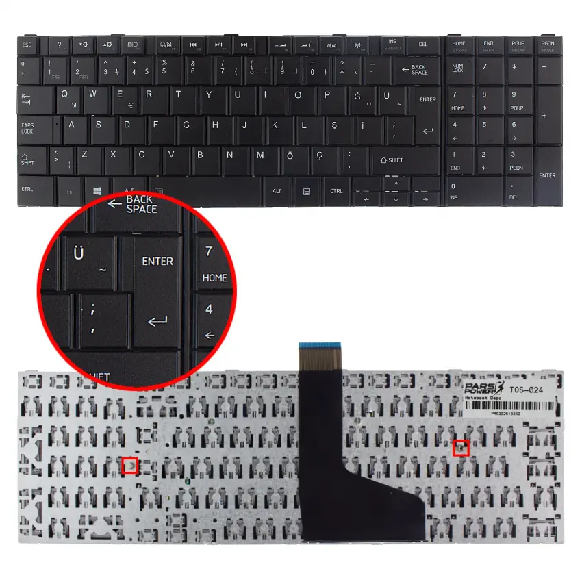 Toshiba Satellite U50T-A Klavye (Siyah TR)