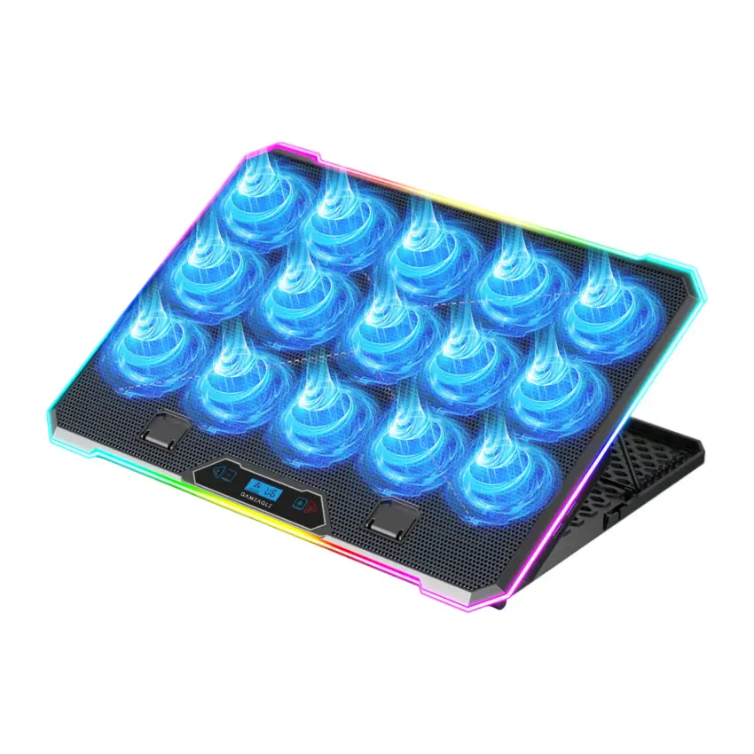 Aero Storm V15 RGB 15 Fanlı 10 RGB Modlu 9-17.3 Notebook Soğutucu Stand Laptop  Soğutucu