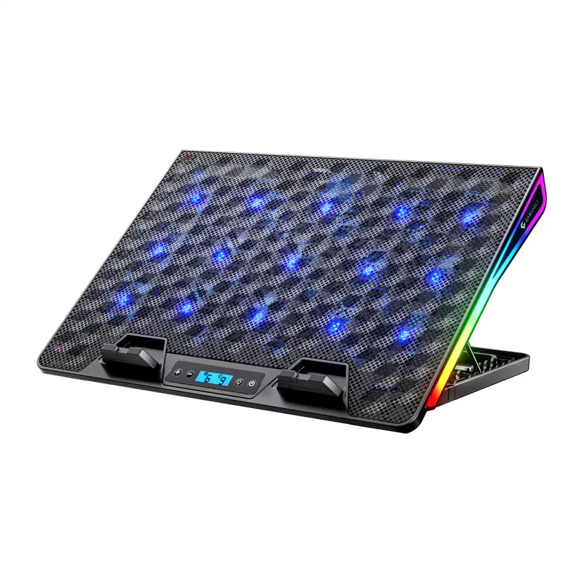 Shadow Cool GT15 RGB 15 Fanlı 10 RGB Modlu 9-17.3 Notebook Soğutucu Stand Laptop Soğutucu