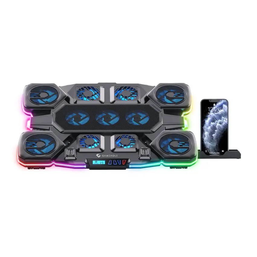 Gameagle Eagle Vortex K11 RGB 11 Fanlı 10 RGB Modlu 9-17.3 Notebook Soğutucu Stand Laptop Soğutucu