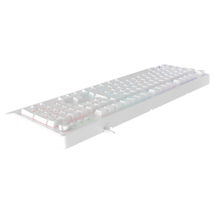Frost Blade RGB Membran Bilek Destekli Multimedya Tuşlu 26 Anti-Ghosting Oyuncu Klavyesi Beyaz