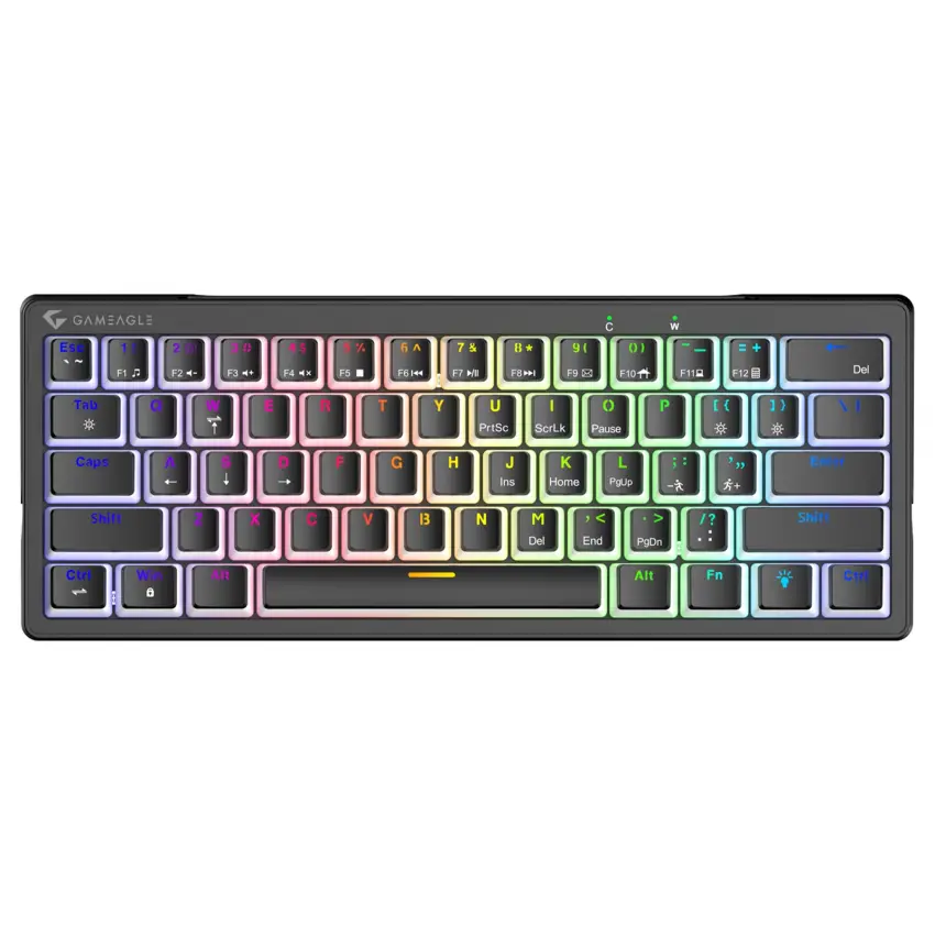 Gameagle Poseidon RGB Kablolu 12 Mod RGB US Layout Double Shot Full Anti-Ghosting Mekanik Oyuncu Klavyesi