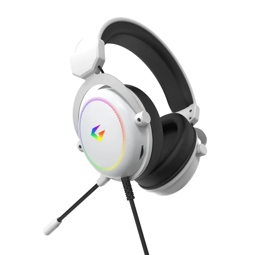 Auralis 7.1 RGB Kablolu Mikrofonlu 7.1 USB Profesyonel Oyuncu Kulaklığı Beyaz