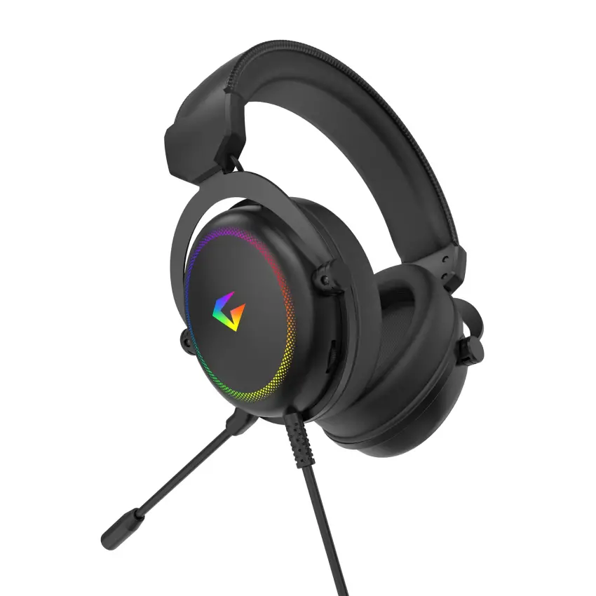 Auralis 7.1 RGB Kablolu Mikrofonlu 7.1 USB Profesyonel Oyuncu Kulaklığı Siyah
