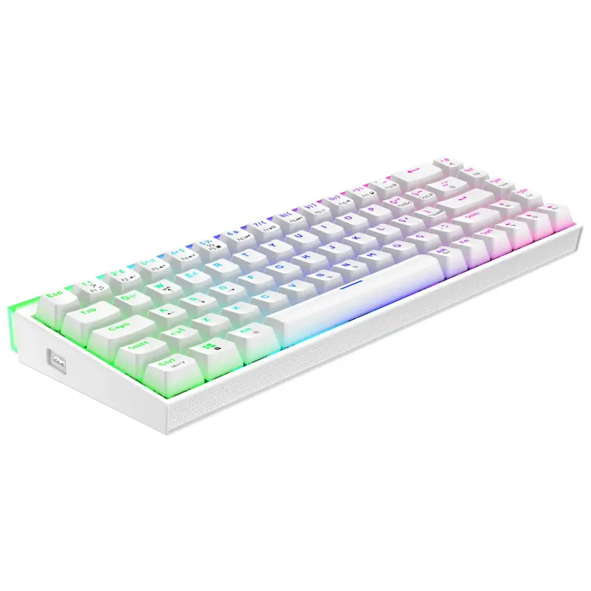 Gameagle Hera RGB Kablolu 11 Mod RGB TR Layout Double Shot Full Anti-Ghosting Mekanik Oyuncu Klavyesi Beyaz