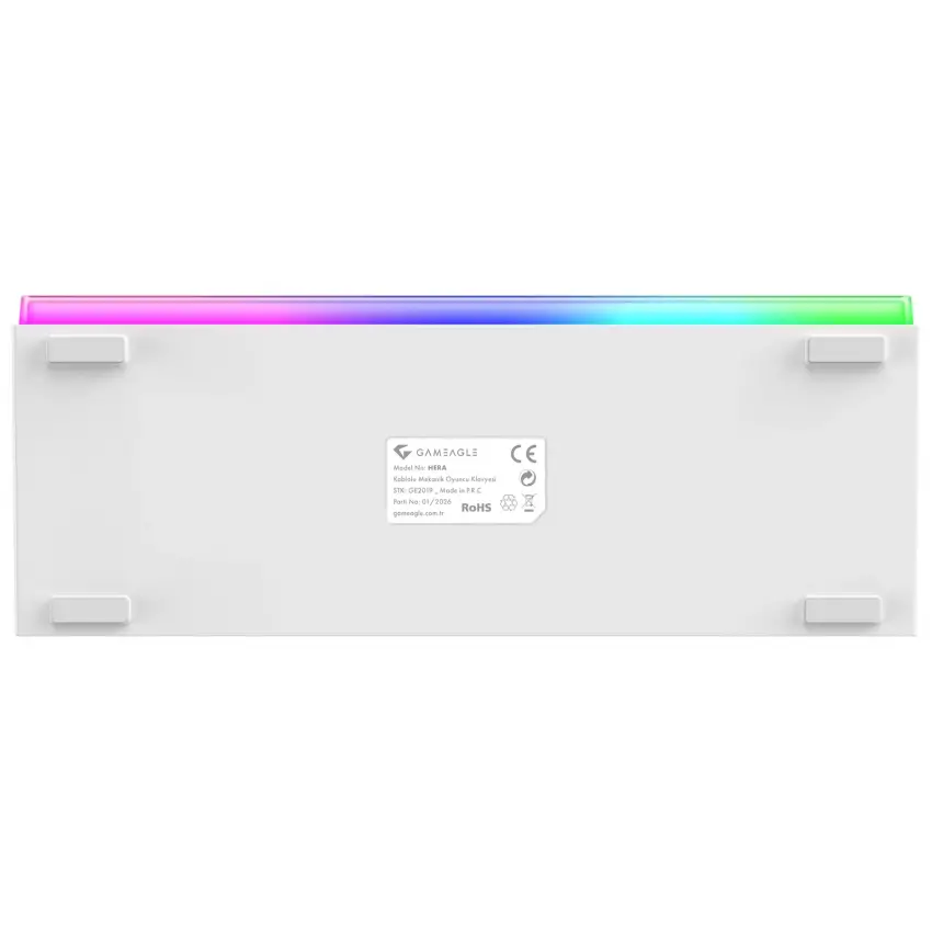 Gameagle Hera RGB Kablolu 11 Mod RGB TR Layout Double Shot Full Anti-Ghosting Mekanik Oyuncu Klavyesi Beyaz
