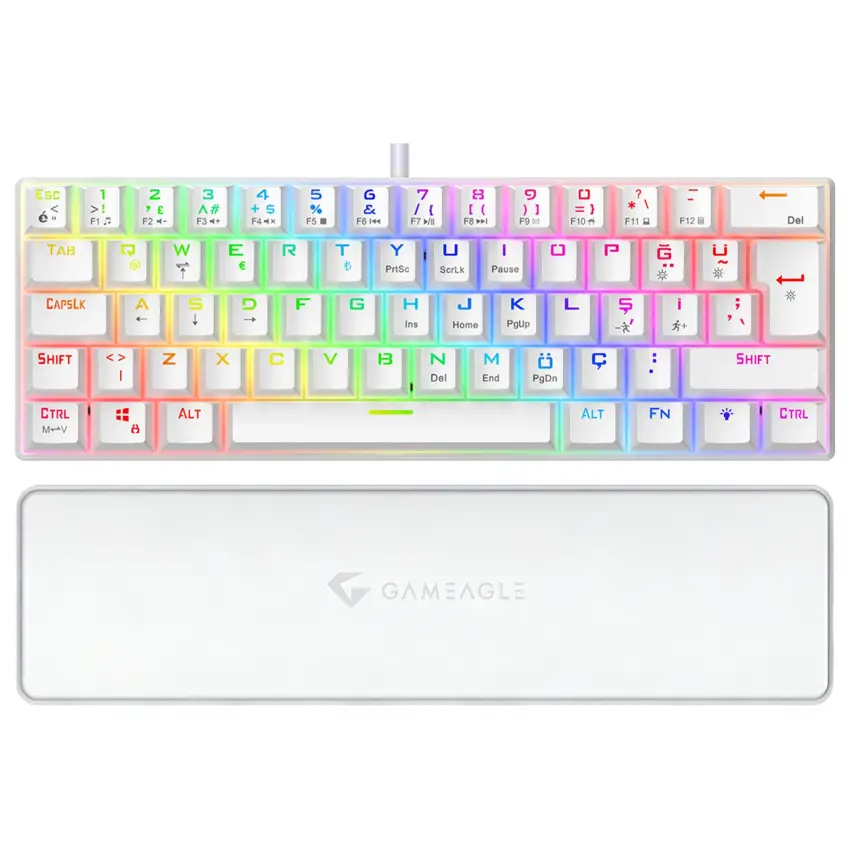 Gameagle Helios RGB Kablolu Bilek Destekli TR Layout Double Shot Full Anti-Ghosting Mekanik Oyuncu Klavyesi