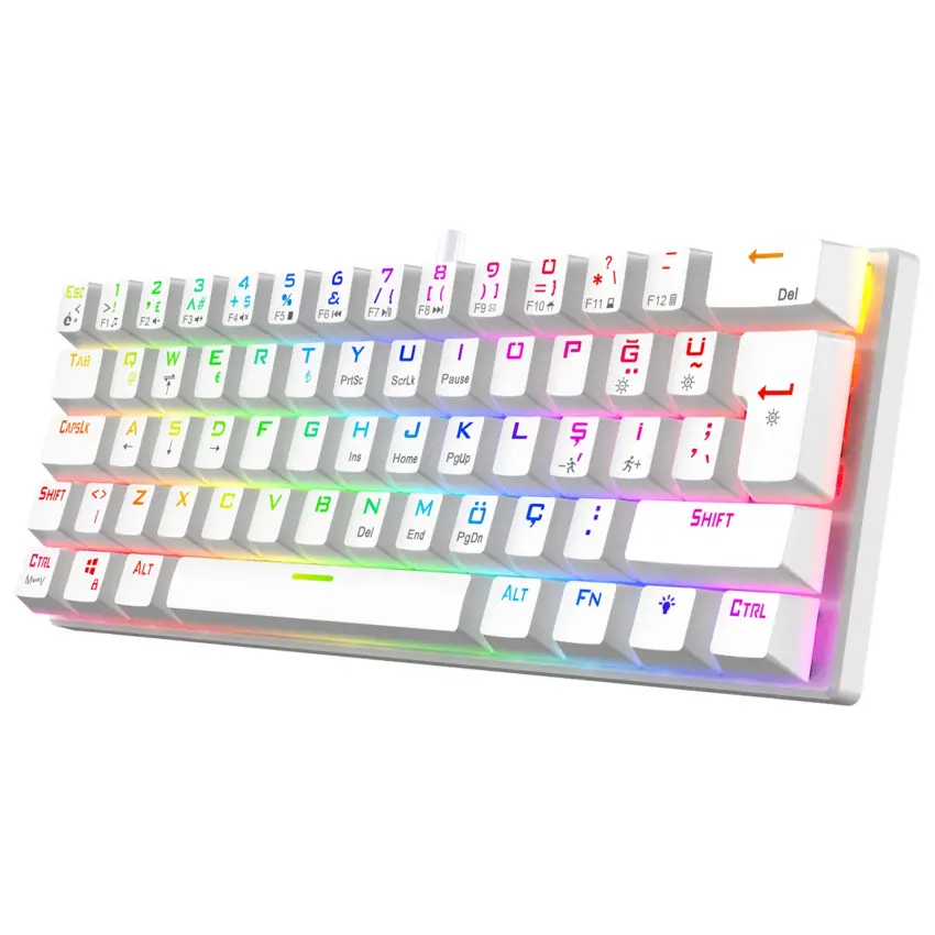 Gameagle Helios RGB Kablolu Bilek Destekli TR Layout Double Shot Full Anti-Ghosting Mekanik Oyuncu Klavyesi