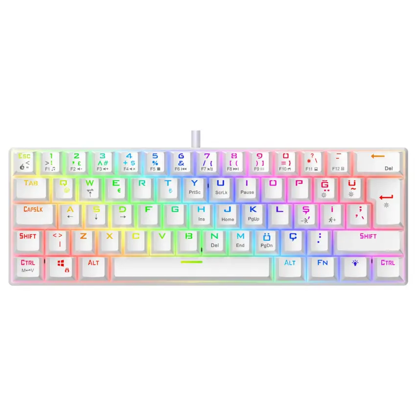 Gameagle Helios RGB Kablolu Bilek Destekli TR Layout Double Shot Full Anti-Ghosting Mekanik Oyuncu Klavyesi