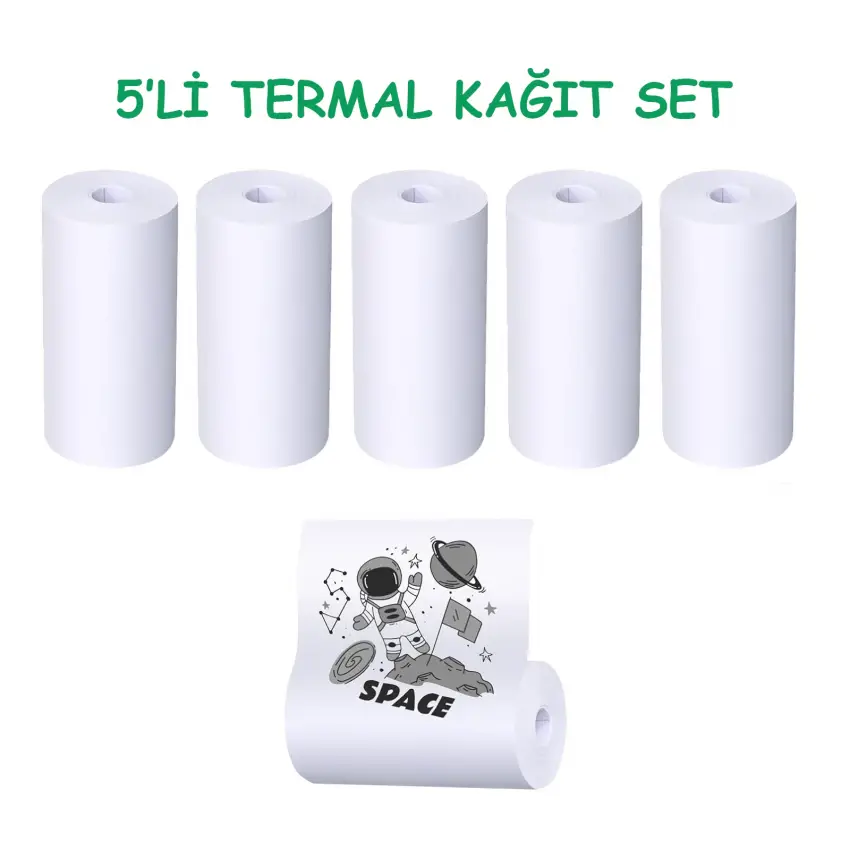 Tüm Mini Termal Fotoğraf Makinalara Uyumlu 5li Set Termal Fotoğraf Kağıdı