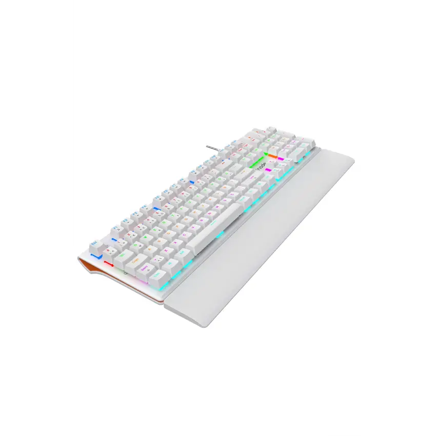 Nova MK104 Rainbow Bilek Destekli Türkçe FullAnti-Ghosting Mekanik Oyuncu Klavyesi Beyaz Blue Switch