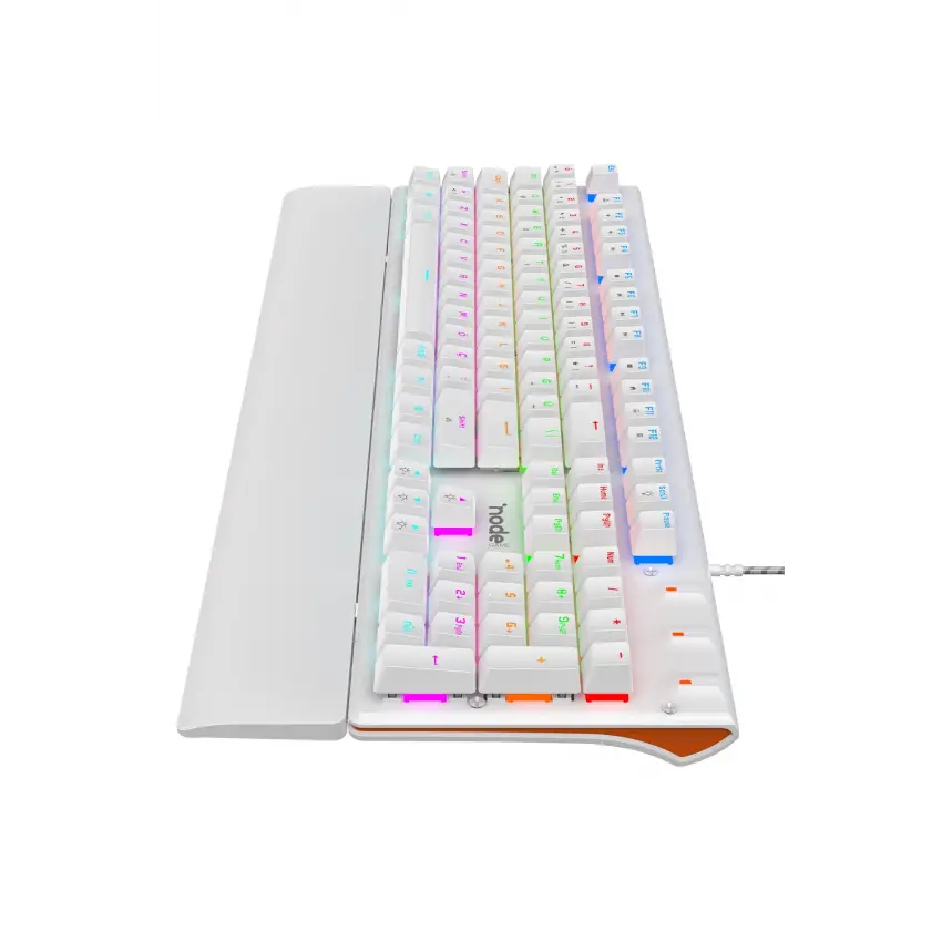 Nova MK104 Rainbow Bilek Destekli Türkçe FullAnti-Ghosting Mekanik Oyuncu Klavyesi Beyaz Blue Switch