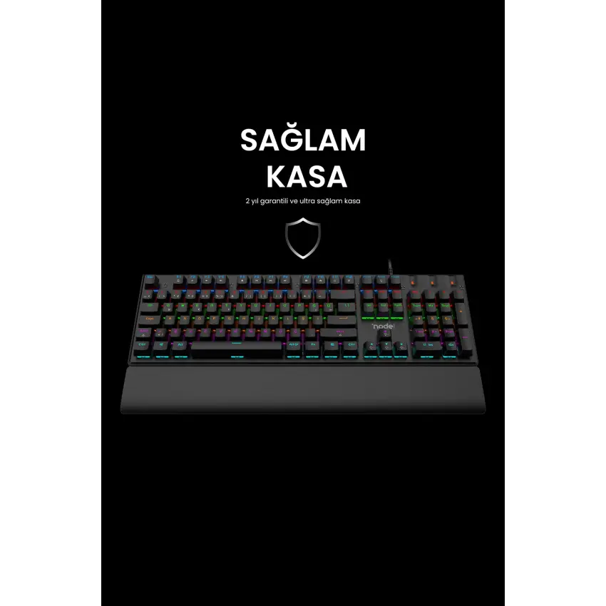 Nova MK104 Rainbow Bilek Destekli Türkçe FullAnti-Ghosting Mekanik Oyuncu Klavyesi Siyah Red Switch