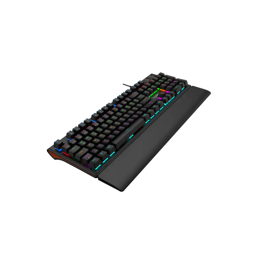 Nova MK104 Rainbow Bilek Destekli Türkçe FullAnti-Ghosting Mekanik Oyuncu Klavyesi Siyah Blue Switch