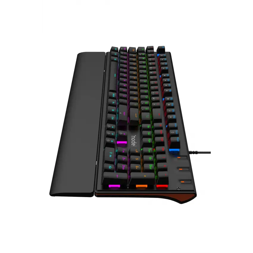 Nova MK104 Rainbow Bilek Destekli Türkçe FullAnti-Ghosting Mekanik Oyuncu Klavyesi Siyah Blue Switch