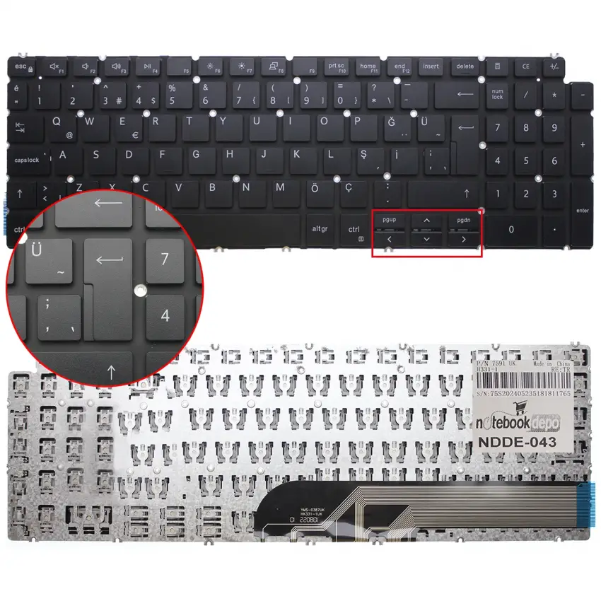 Dell G15 5510 P105F, P105F00 Klavye (Siyah TR)