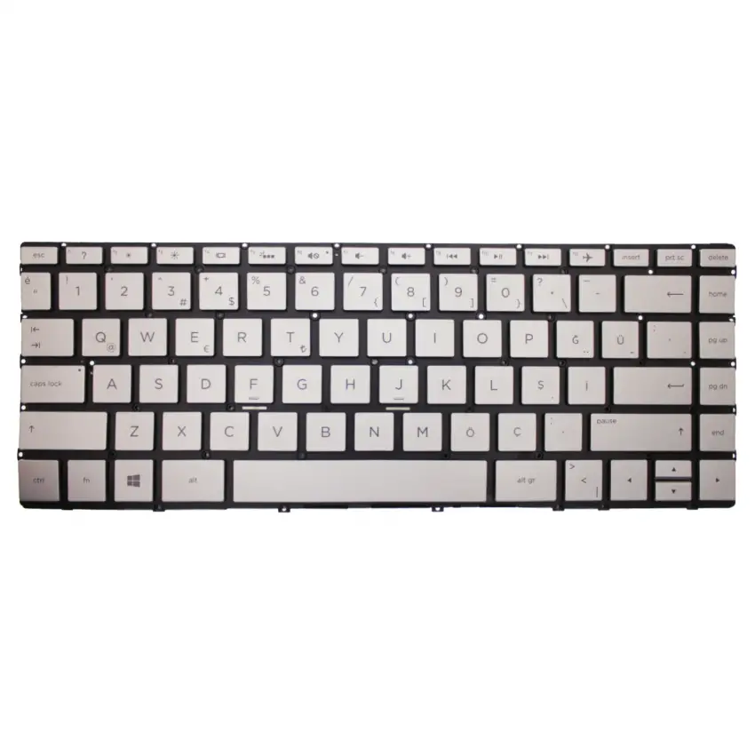 HP Envy x360 13-AR Serisi TPN-W141 Klavye Işıklı (Gümüş TR)