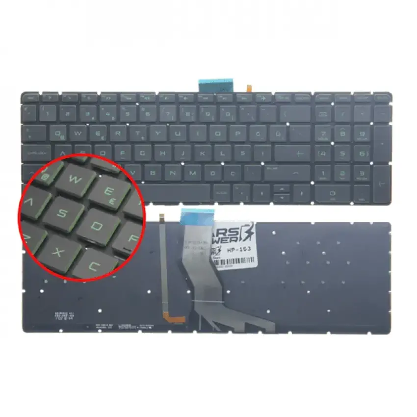 Hp 15-ab, 15-ak, 15-au, 15-aw Serisi Notebook Klavyesi Işıklı (Siyah TR)