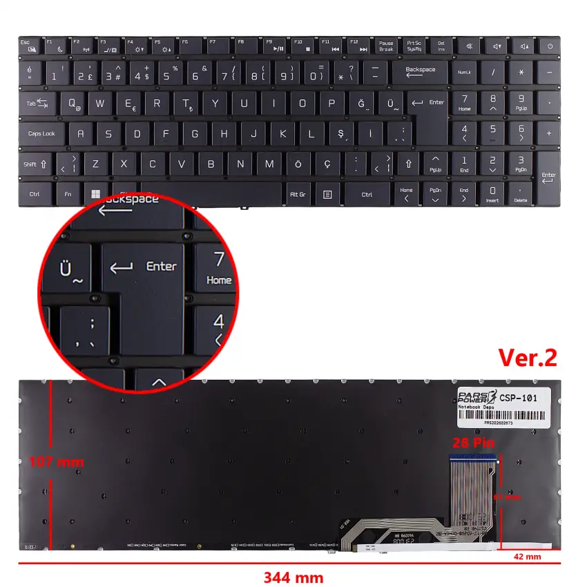 Casper Nirvana C650.1235-BV00R-G-F Notebook Klavye (Siyah TR)