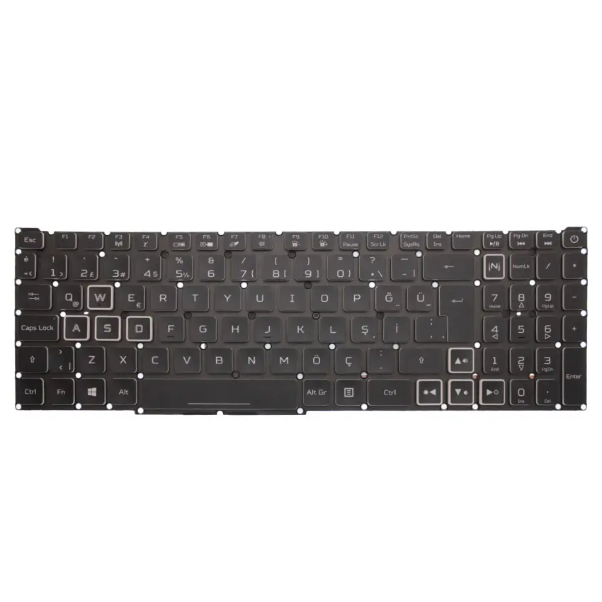 Acer Nitro 16 N22Q22 Klavye Işıklı (Siyah TR)