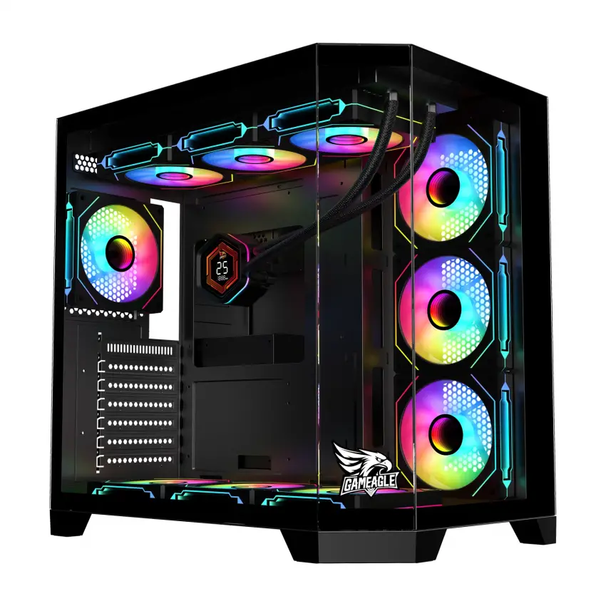 Gameagle Edge 7 Argb Fanlı Gamer Pc Kasası 850W 80+ Plus Bronz Powerlı Digital Sıvı Soğutmalı (Siyah)