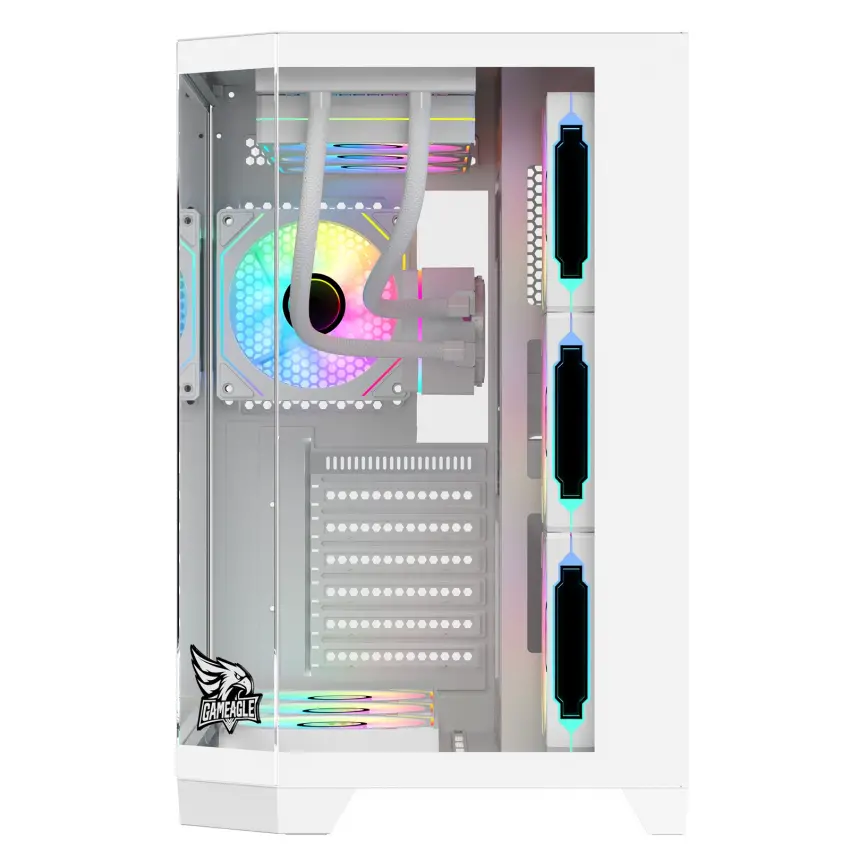 Gameagle Edge 7 Argb Fanlı Gamer Pc Kasası 850W 80+ Plus Bronz Powerlı Digital Sıvı Soğutmalı (Beyaz)