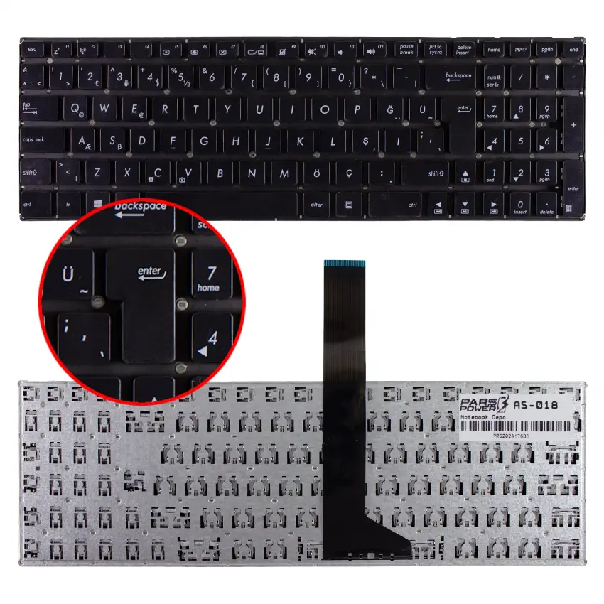 Asus X550CA-XO131D, X550CA-XO131DA Notebook Klavye (Siyah TR)